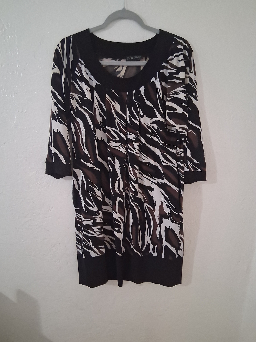 Sheer Animal-Print Black and White Women's dress cougar mob wife statement maker